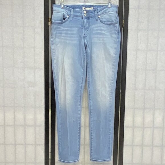 Levi's 529 Curvy Straight Leg Mid Rise 10 Stretch Faded Light Wash Denim Jeans - Picture 1 of 14